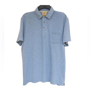 Tasso Elba Island UPF Polo Shirt Men’s XL Blue Striped Lightweight Casual